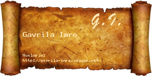 Gavrila Imre névjegykártya